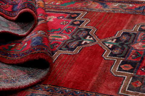 Hamedan Red Runner Hand Knotted 37 X 90 Area Rug 99-111797 Image 11