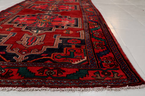 Hamedan Red Runner Hand Knotted 37 X 90 Area Rug 99-111797 Image 8