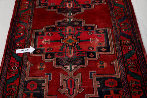 Hamedan Red Runner Hand Knotted 37 X 90 Area Rug 99-111797 Image 9