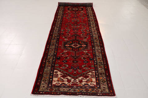 Hamedan Red Runner Hand Knotted 34 X 131 Area Rug 99-111836 Image 1