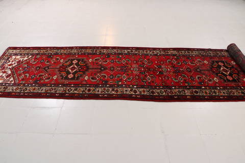 Hamedan Red Runner Hand Knotted 34 X 131 Area Rug 99-111836 Image 5