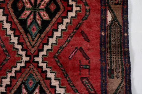 Hamedan Red Hand Knotted 26 X 411 Area Rug 99-111839 Image 10