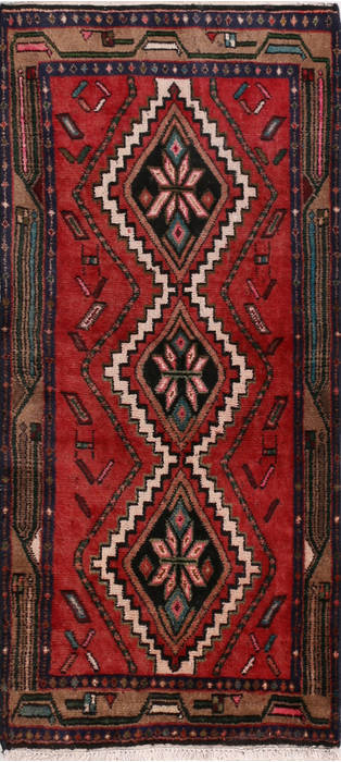 Hamedan Red Hand Knotted 26 X 411 Area Rug 99-111839 Image 0