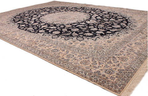 Nain Beige Hand Knotted 116 X 149 Area Rug 254-111873 Image 2