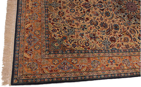Isfahan Beige Hand Knotted 410 X 710 Area Rug 254-111874 Image 2