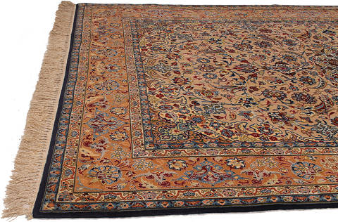Isfahan Beige Hand Knotted 410 X 710 Area Rug 254-111874 Image 3