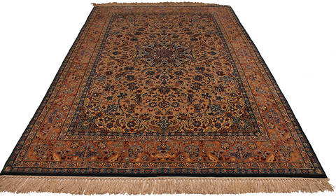 Isfahan Beige Hand Knotted 410 X 710 Area Rug 254-111874 Image 5