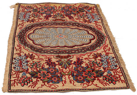 Kashan Beige Hand Knotted 25 X 31 Area Rug 254-111884 Image 4