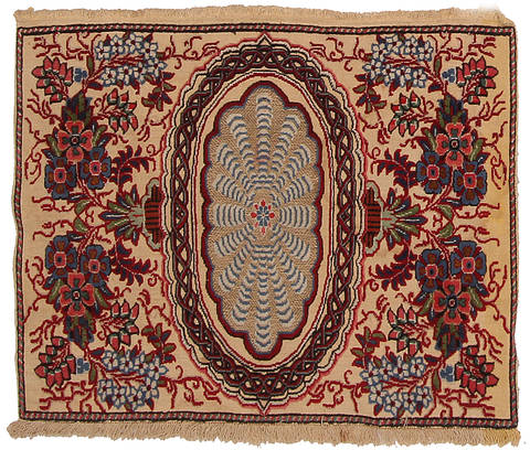 Kashan Beige Hand Knotted 25 X 31 Area Rug 254-111884 Image 0