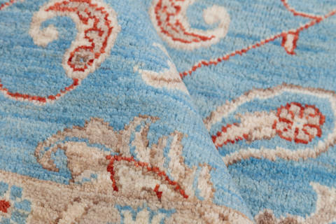 Chobi Blue Hand Knotted 80 X 910 Area Rug 700-111893 Image 4