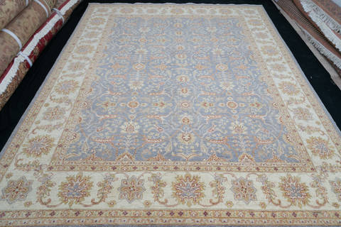 Chobi Blue Hand Knotted 84 X 102 Area Rug 700-111896 Image 1