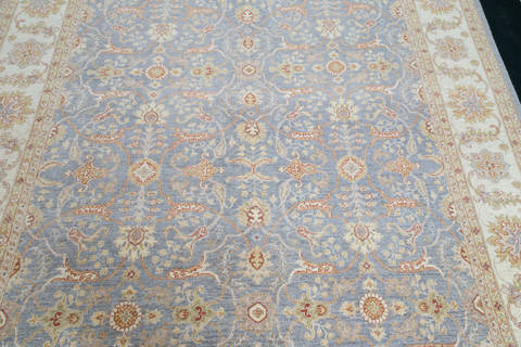 Chobi Blue Hand Knotted 84 X 102 Area Rug 700-111896 Image 2