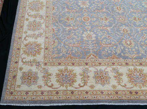 Chobi Blue Hand Knotted 84 X 102 Area Rug 700-111896 Image 3