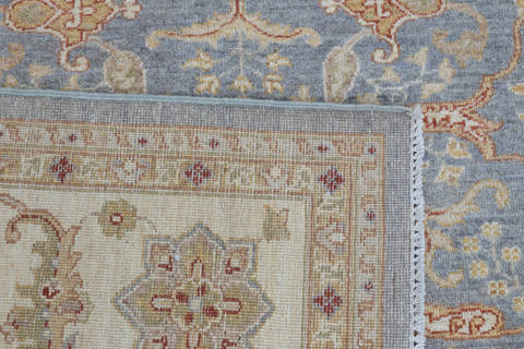 Chobi Blue Hand Knotted 84 X 102 Area Rug 700-111896 Image 5
