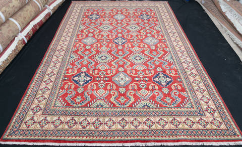 Kazak Red Hand Knotted 69 X 910 Area Rug 700-111898 Image 1