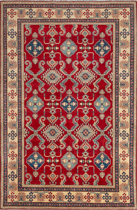 Kazak Red Hand Knotted 67 X 100 Area Rug 700-111900 Image 0