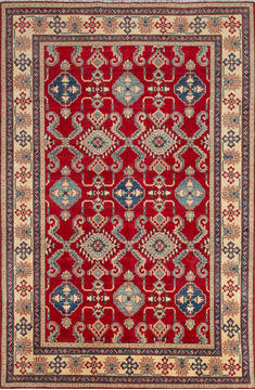 Afghan Kazak Red Rectangle 7x10 ft Wool Carpet 111900