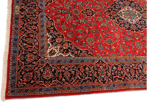 Kashan Red Hand Knotted 49 X 73 Area Rug 254-111912 Image 3