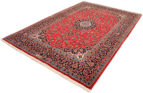 Kashan Red Hand Knotted 49 X 73 Area Rug 254-111912 Image 4
