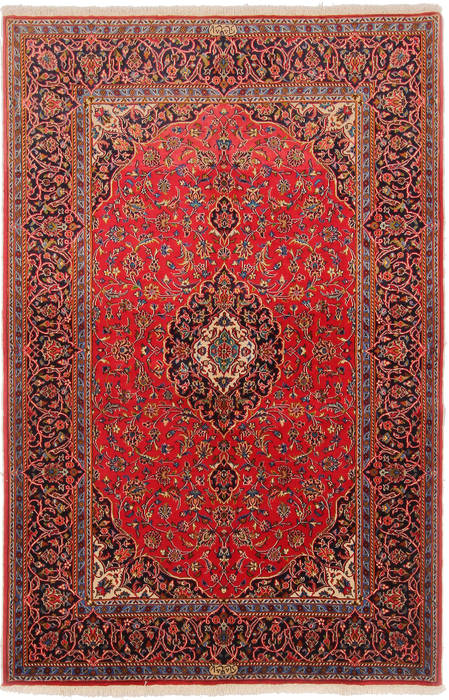 Kashan Red Hand Knotted 49 X 73 Area Rug 254-111912 Image 0