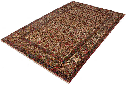 Kerman Beige Hand Knotted 48 X 70 Area Rug 254-111923 Image 1