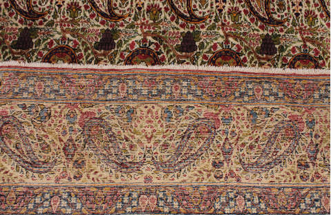 Kerman Beige Hand Knotted 48 X 70 Area Rug 254-111923 Image 3