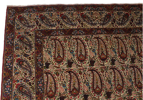 Kerman Beige Hand Knotted 48 X 70 Area Rug 254-111923 Image 4