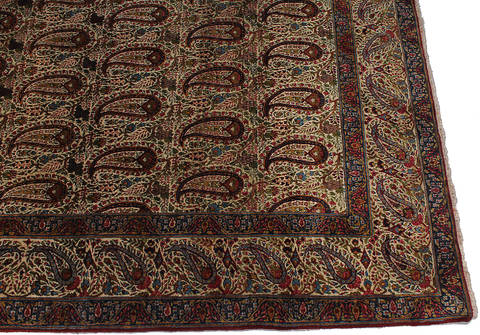 Kerman Beige Hand Knotted 48 X 70 Area Rug 254-111923 Image 5