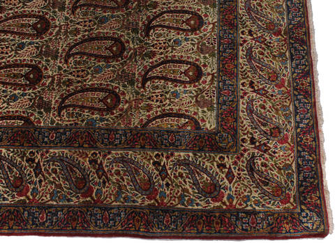 Kerman Beige Hand Knotted 48 X 70 Area Rug 254-111923 Image 6