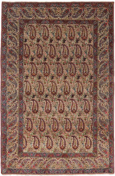 Kerman Beige Hand Knotted 4'8" X 7'0"  Area Rug 254-111923