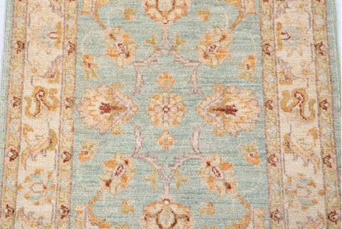Chobi Blue Runner Hand Knotted 24 X 69  Area Rug 700-111932 Image 3