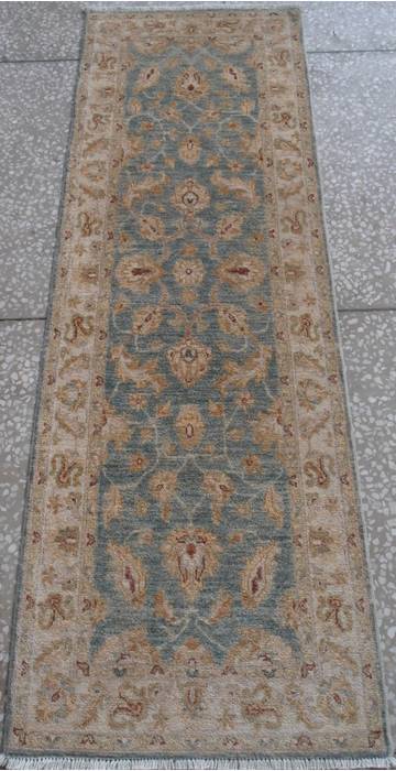 Chobi Blue Runner Hand Knotted 23 X 69  Area Rug 700-111936 Image 1