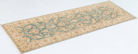 Chobi Blue Runner Hand Knotted 23 X 69  Area Rug 700-111936 Image 2