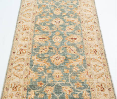 Chobi Blue Runner Hand Knotted 23 X 69  Area Rug 700-111936 Image 5