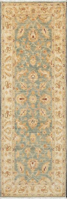 Chobi Blue Runner Hand Knotted 23 X 69  Area Rug 700-111936 Image 0
