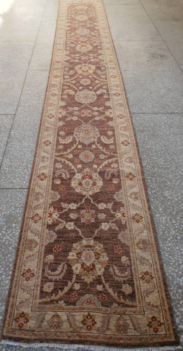 Chobi Brown Runner Hand Knotted 29 X 194 Area Rug 700-111946 Image 1