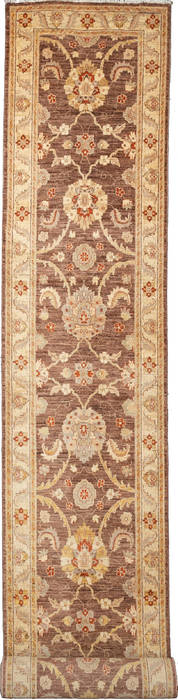 Chobi Brown Runner Hand Knotted 29 X 194 Area Rug 700-111946 Image 0