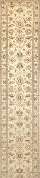 Chobi Beige Runner Hand Knotted 29 X 148  Area Rug 700-111947 Image 0