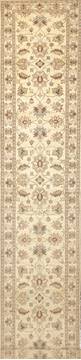 Afghan Chobi Beige Runner 13 to 15 ft Wool Carpet 111947