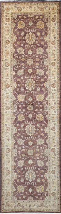 Chobi Brown Runner Hand Knotted 28 X 98  Area Rug 700-111951 Image 0