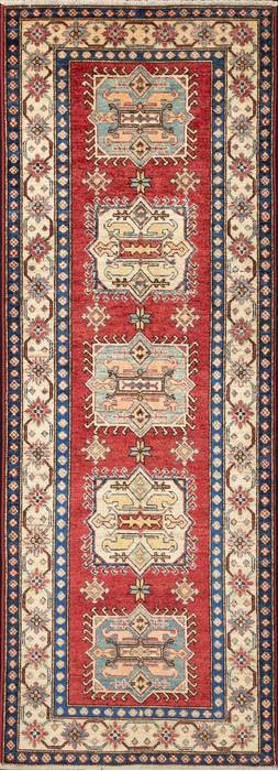 Kazak Red Runner Hand Knotted 28 X 76  Area Rug 700-111954 Image 0