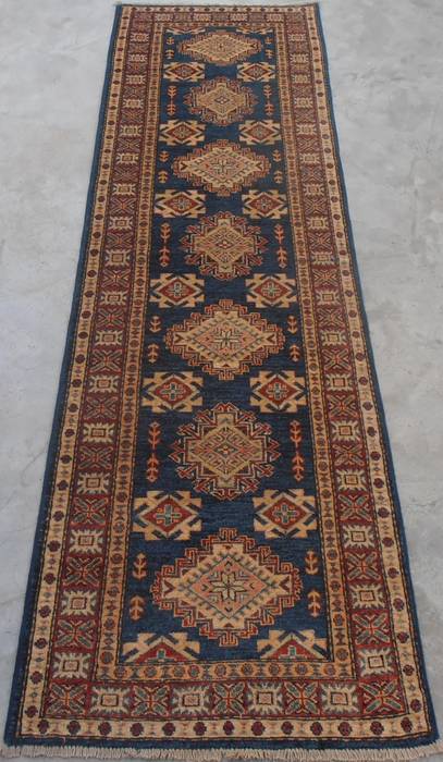 Kazak Blue Runner Hand Knotted 24 X 710  Area Rug 700-111955 Image 1