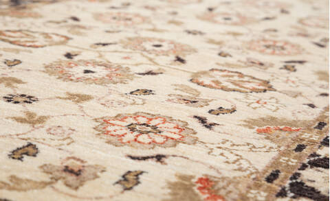 Chobi Beige Runner Hand Knotted 29 X 97  Area Rug 700-111959 Image 3