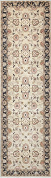 Afghan Chobi Beige Runner 10 to 12 ft Wool Carpet 111959