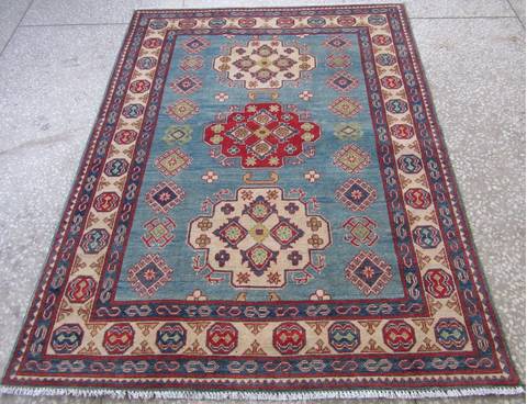Kazak Blue Hand Knotted 411 X 67  Area Rug 700-111968 Image 1
