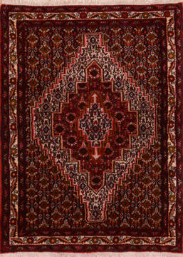 Persian Sanandaj Red Rectangle 2x4 ft Wool Carpet 111978