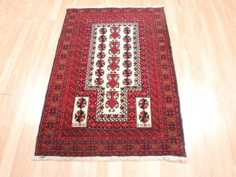 Baluch White Hand Knotted 28 X 311 Area Rug 100-111984 Image 1