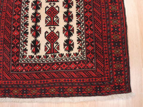 Baluch White Hand Knotted 28 X 311 Area Rug 100-111984 Image 7