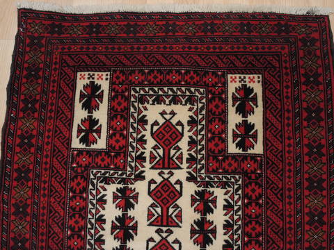 Baluch White Hand Knotted 28 X 311 Area Rug 100-111984 Image 8