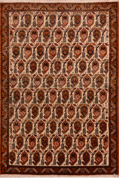 Shahre Babak Cream Hand Knotted 3'7" X 5'5"  Area Rug 100-111988